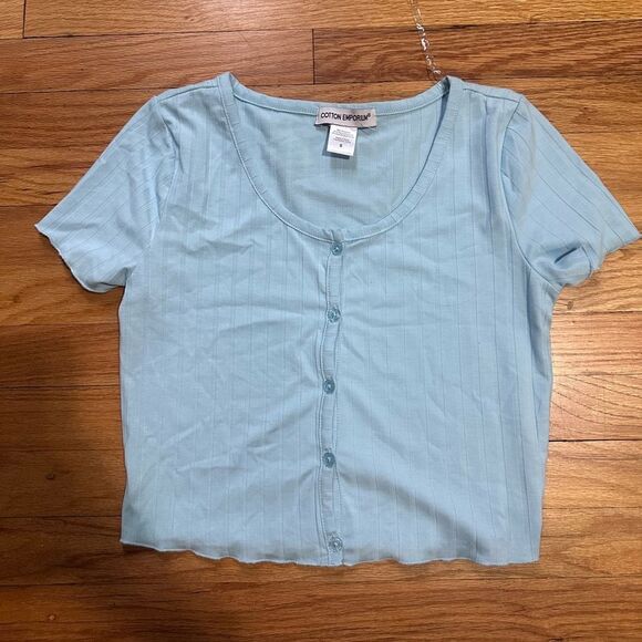 Cotton Emporium | RIBBED CARDIGAN TOP - Picture 2 of 3